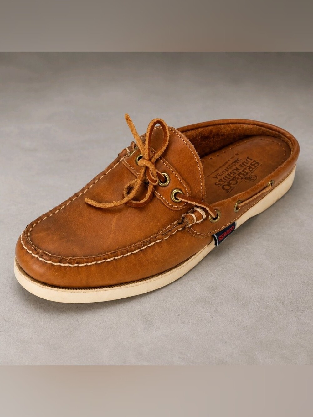 Vintage SEBAGO Docksides Made in USA Leather Boat Shoe Mules